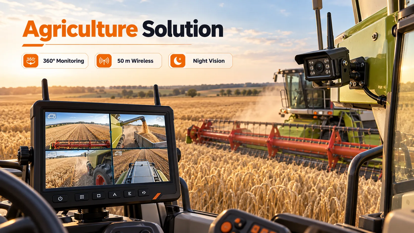 Agricultural machinery wireless camera monitoring
