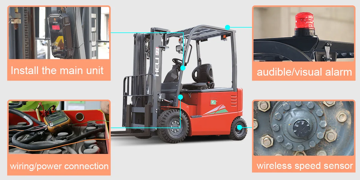 SF-102 forklift speed limiter components and installation positions