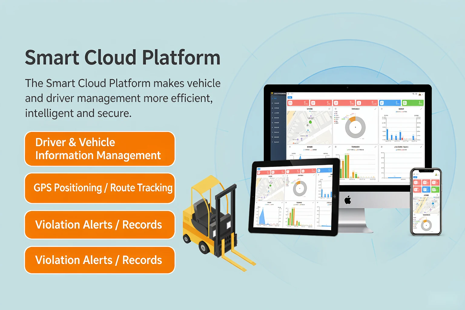 SF-152 forklift fleet management cloud platform dashboard
